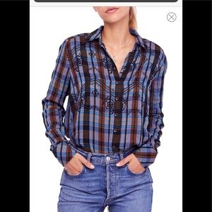 Free people magical embroidered‎ top